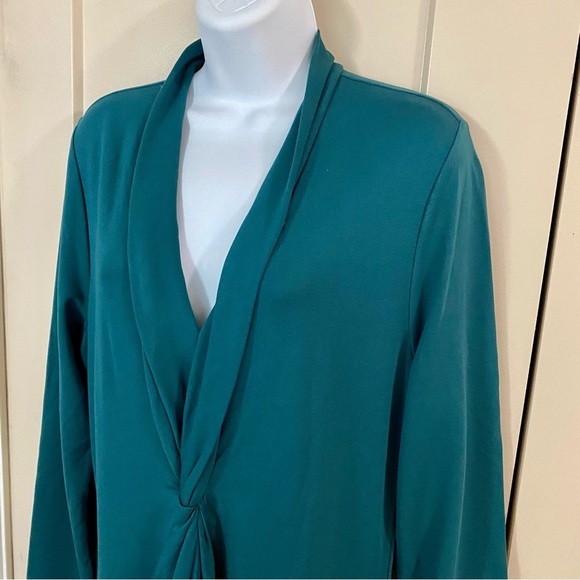 Soft Surroundings Lagia Green Ponte Knit Long Sleeve Maxi Dress Medium Fall - Picture 5 of 14